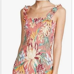 Farm Rio Lotus Floral Cinched Mini Dress sz L